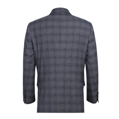 Lozano Collection - Men's 2 Piece Regular Fit Gray Windowpane Suit 2 SO6293-30-CLASSIC  - from alligatorwarehouse.com