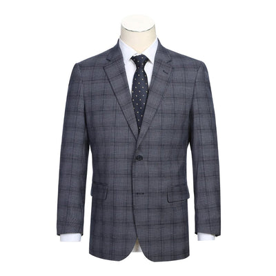 Lozano Collection - Men's 2 Piece Regular Fit Gray Windowpane Suit 1 SO6293-30-CLASSIC  - from alligatorwarehouse.com