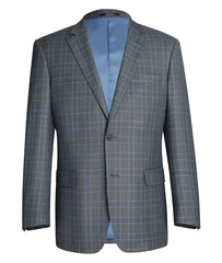 Lozano Collection - Men's 2 Piece Regular Fit Gray Windowpane Suit