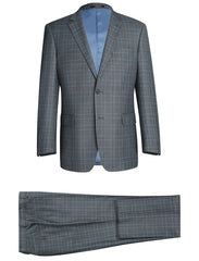 Lozano Collection - Men's 2 Piece Regular Fit Gray Windowpane Suit