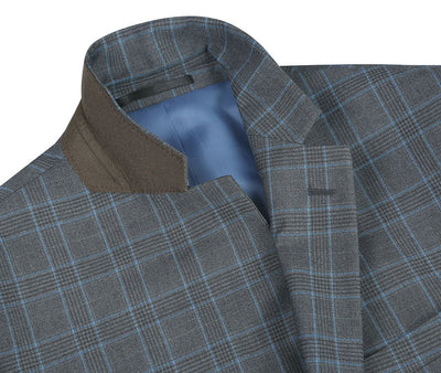 Lozano Collection - Men's 2 Piece Regular Fit Gray Windowpane Suit 4 SO6293-5-Classic2PC  - from alligatorwarehouse.com