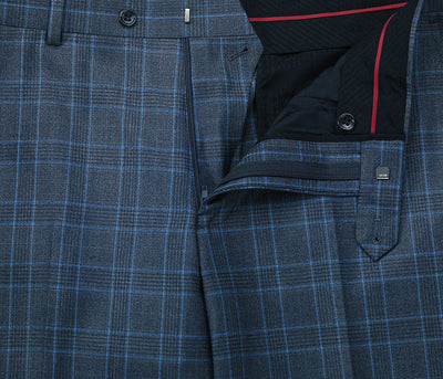 Regular Fit 2 Piece Dress Suit Windowpane in Blue 6 SO6293-6-Classic2PC  - from alligatorwarehouse.com