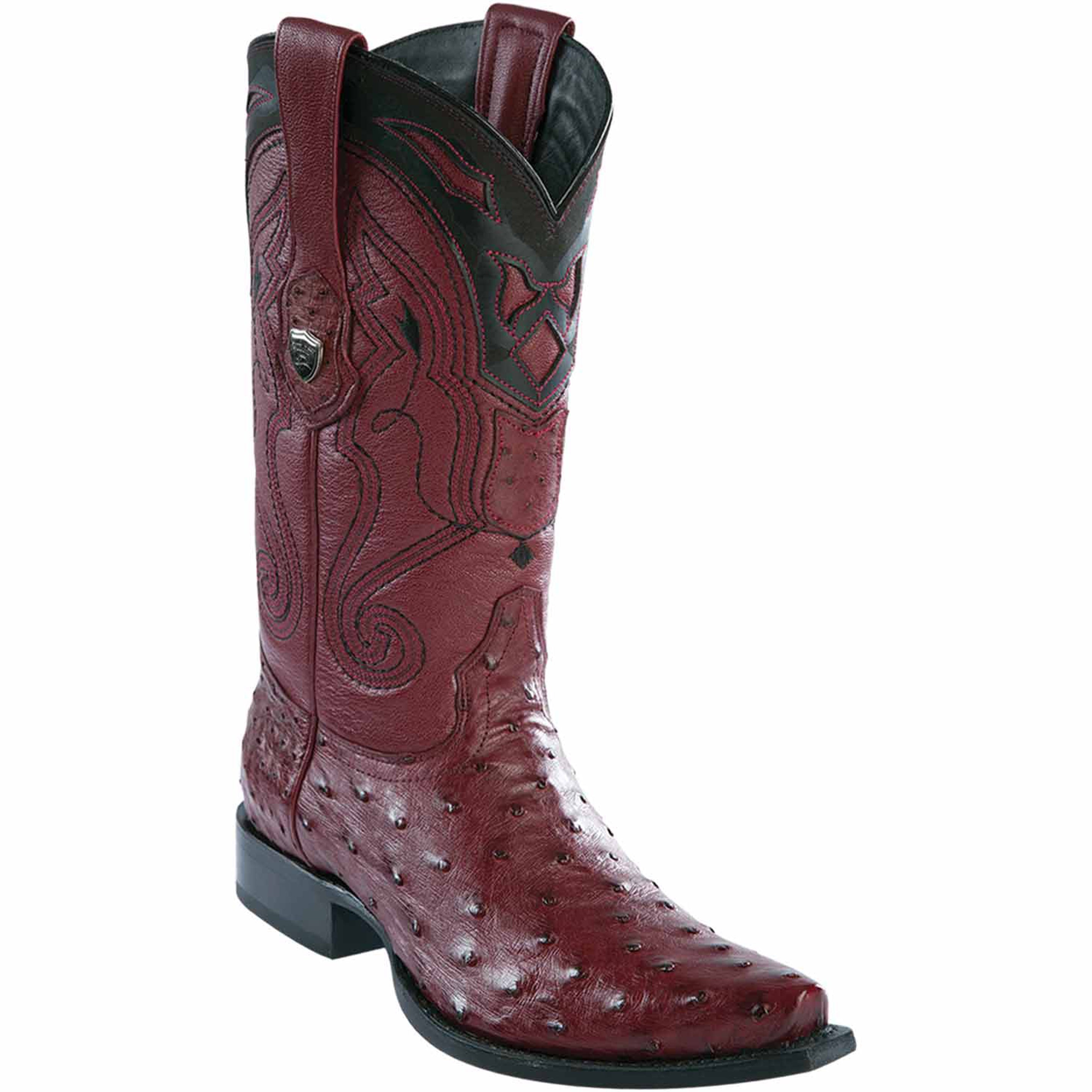 Burgundy Ostrich Cowboy Boot