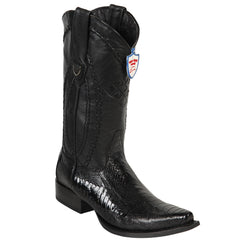 Black Ostrich Leg Boots