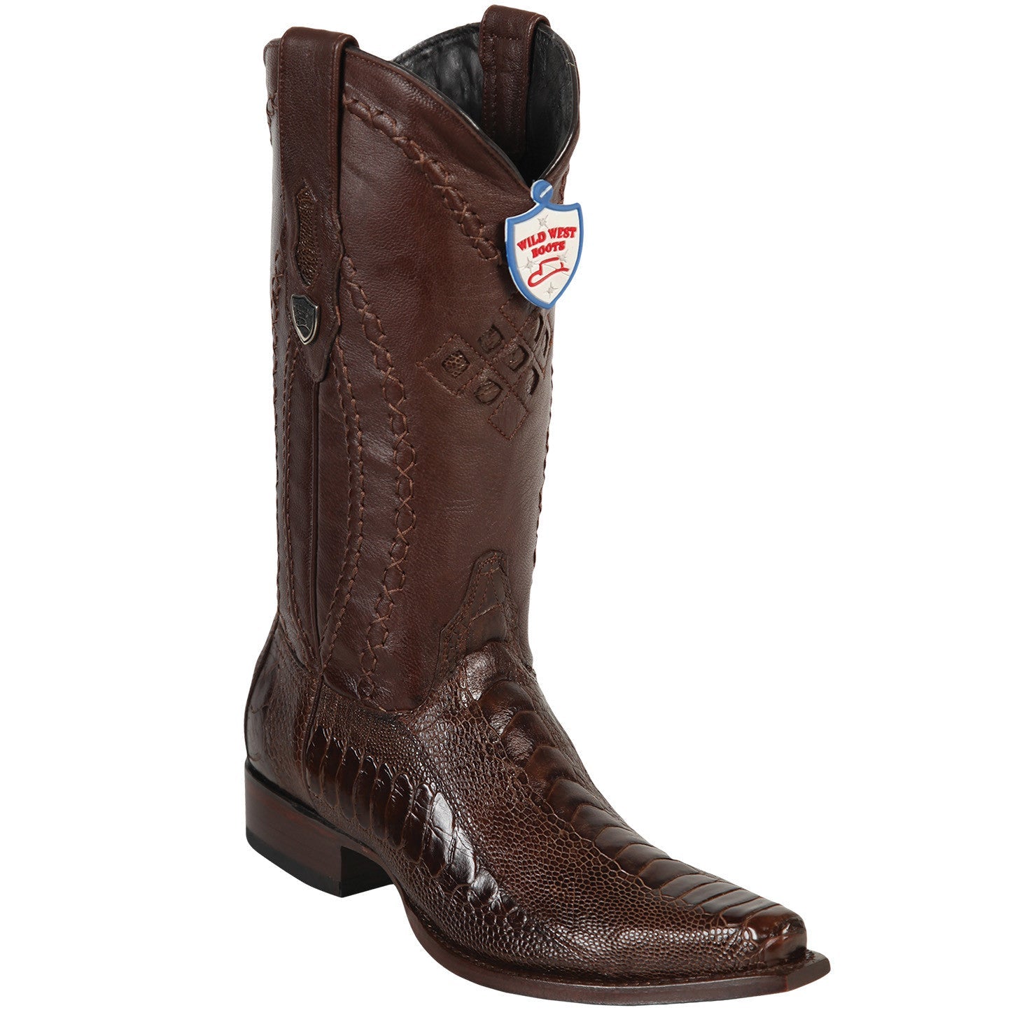 Brown Ostrich Leg Boots