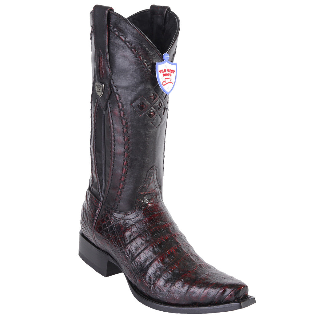 Black cherry caiman boots