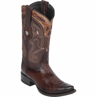 Brown Smooth Ostrich Boots 1   - from alligatorwarehouse.com