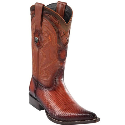 Ring Lizard Cognac Pointed Toe Western Boots 1   - from alligatorwarehouse.com