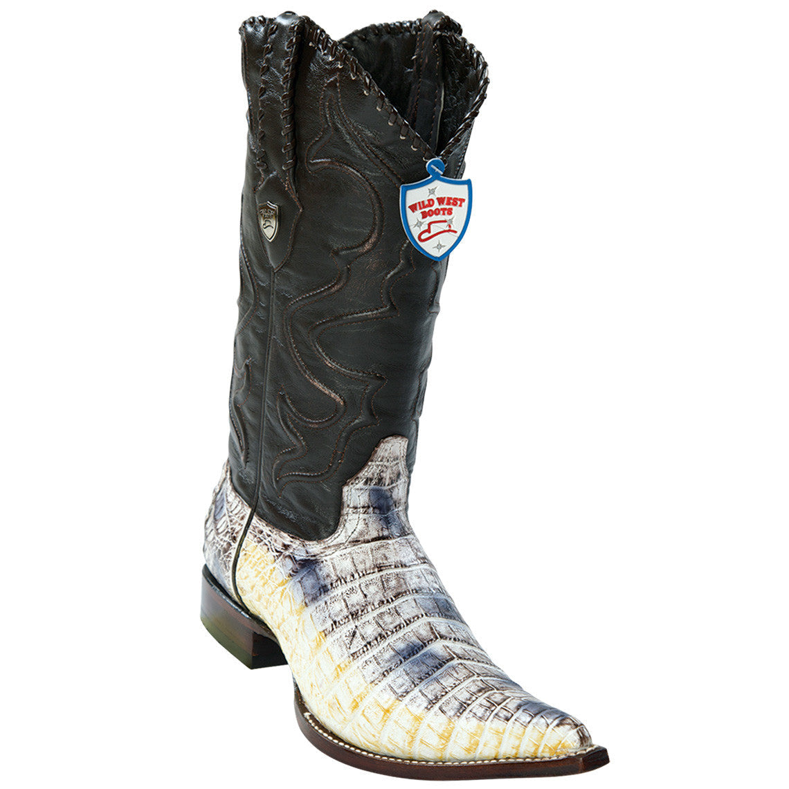 Natural Caiman Cowboy Boots Pointy Toe