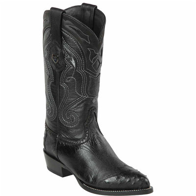 Smooth Ostrich Black Wingtip Cowboy Boots 1   - from alligatorwarehouse.com