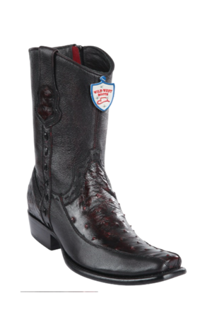 Wild West Botas de Avestruz Horma Dubai Toe Blackcherry