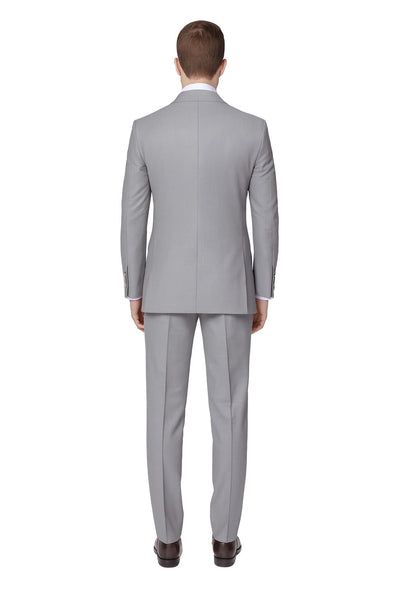 Mens Light Grey Double-Breasted Suit – Classic Slim Fit Business and Wedding Formal Attire 2   - from alligatorwarehouse.com