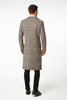 Men’s Full length  Long Plaid Overcoat – Classic Checkered Wool Blend Winter Coat in Gray Color Checkered 2   - from alligatorwarehouse.com