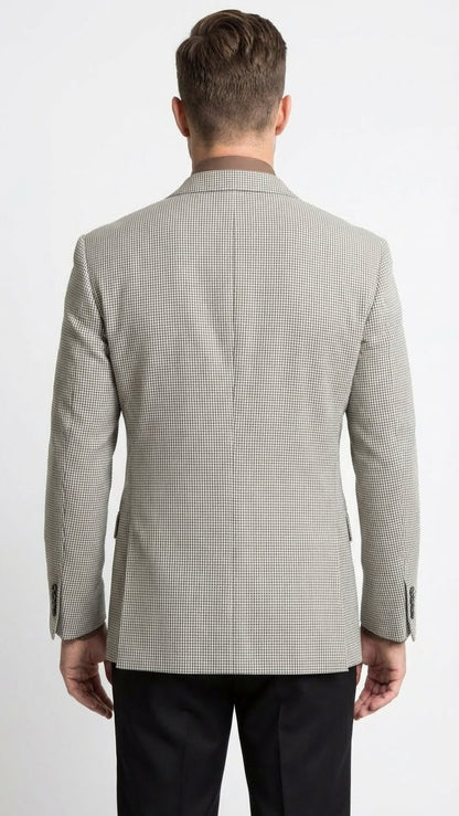 Men’s Black and White Houndstooth Blazer Jacket, Classic Formal Sport Coat for Business, Wedding and Dress Wear