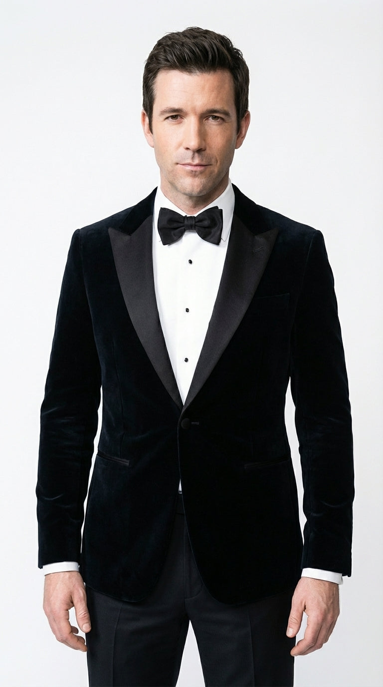 Mens Black Tuxedo Blazer – James Bond Inspired 007 Style Formal Dinner Jacket for Wedding and Evening Wear