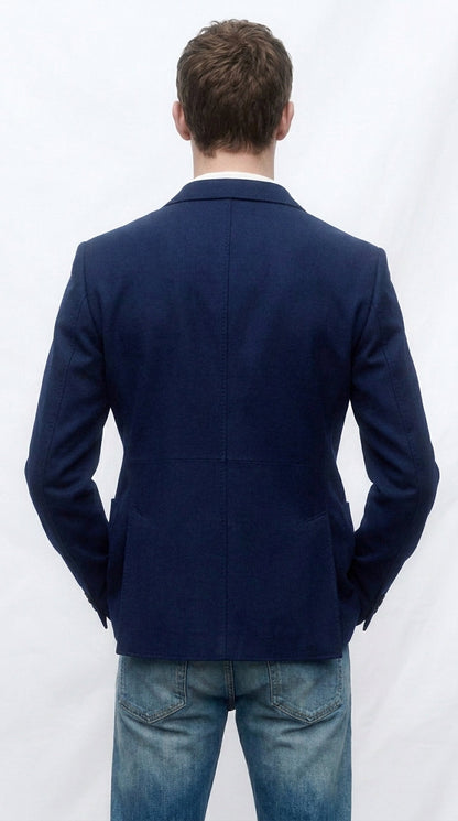 Men’s Navy Blue Double Breasted Blazer – Formal Sport Coat