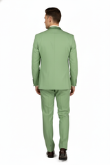 Men’s Mint Green Tuxedo – 2-Piece Formal Suit with Satin Shawl Lapel and Matching Bow Tie in  Sage Green