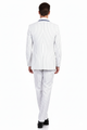 Men’s White and Royal Blue Pinstripe 3-Piece Suit – Classic Fit Blazer with Vest, Pants, and Tie