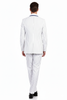 Men’s White and Royal Blue Pinstripe 3-Piece Suit – Classic Fit Blazer with Vest, Pants, and Tie 2   - from alligatorwarehouse.com