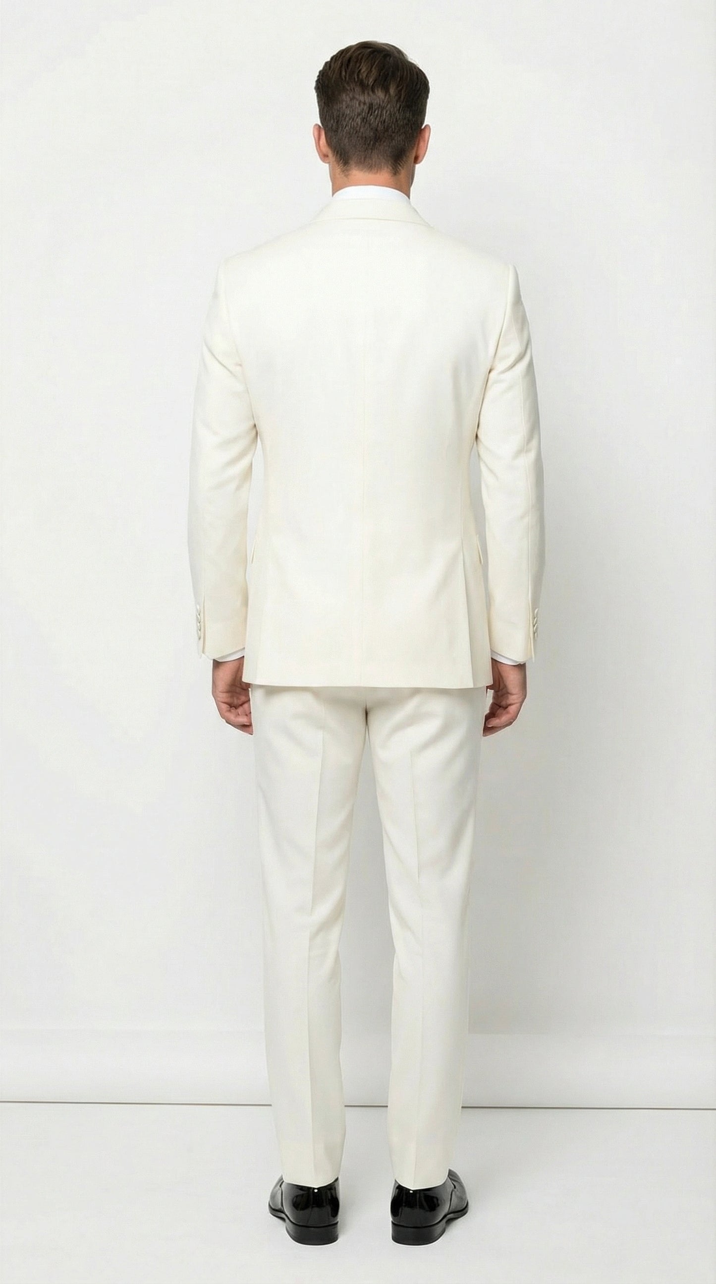 Men’s ivory Cream Double Breasted Suit – Classic Formal Tuxedo Style Suit for Weddings off White Color