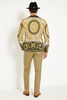 Men’s Black and Gold Baroque Blazer with Matching Pants, Hat, and Shoes – Luxury Party and Wedding Outfit Set 6   - from alligatorwarehouse.com