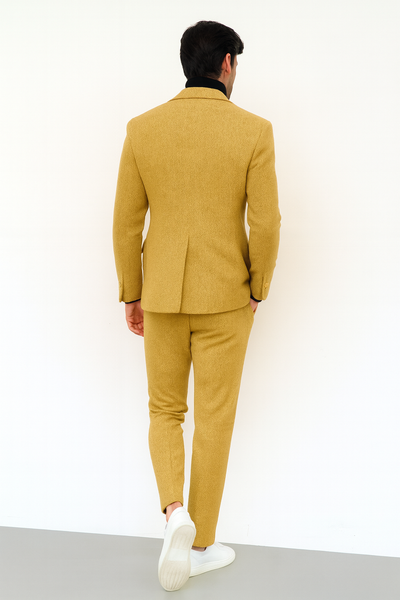 Men’s Gold Double Breasted Suit – Classic 1920s Camel Color Formal Slim Fit Suit 3   - from alligatorwarehouse.com