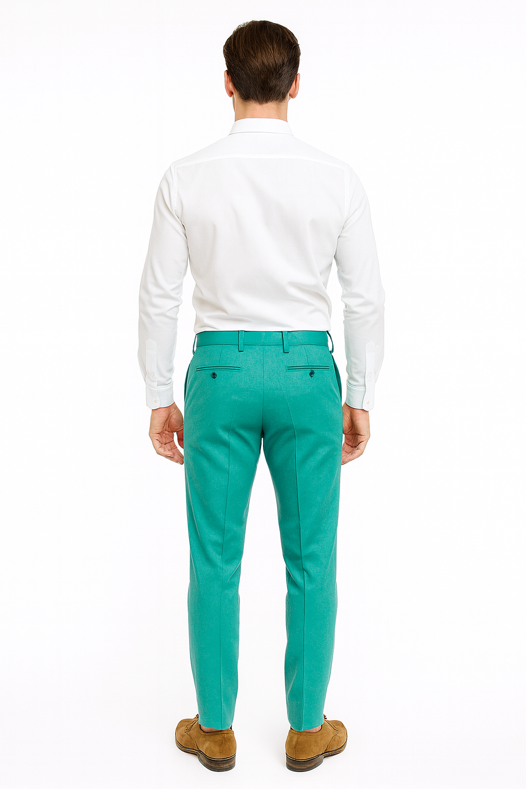 Men’s Aqua Dress Pants – Slim Fit Stylish Formal Trousers for Parties and Casual Wear in Turqoise Color