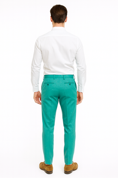 Men’s Aqua Dress Pants – Slim Fit Stylish Formal Trousers for Parties and Casual Wear in Turqoise Color