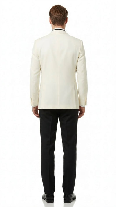 Men’s Ivory Double-Breasted Shawl Lapel Tuxedo Jacket | Premium Formal Dinner Jacket for Weddings and Black-Tie Events 1   - from alligatorwarehouse.com