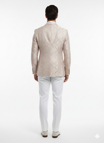 Men’s Lavender and Gold Tuxedo Embroidered Lilac Mauve Blazer – Designer Floral Pattern Wedding & Party Jacket 3   - from alligatorwarehouse.com