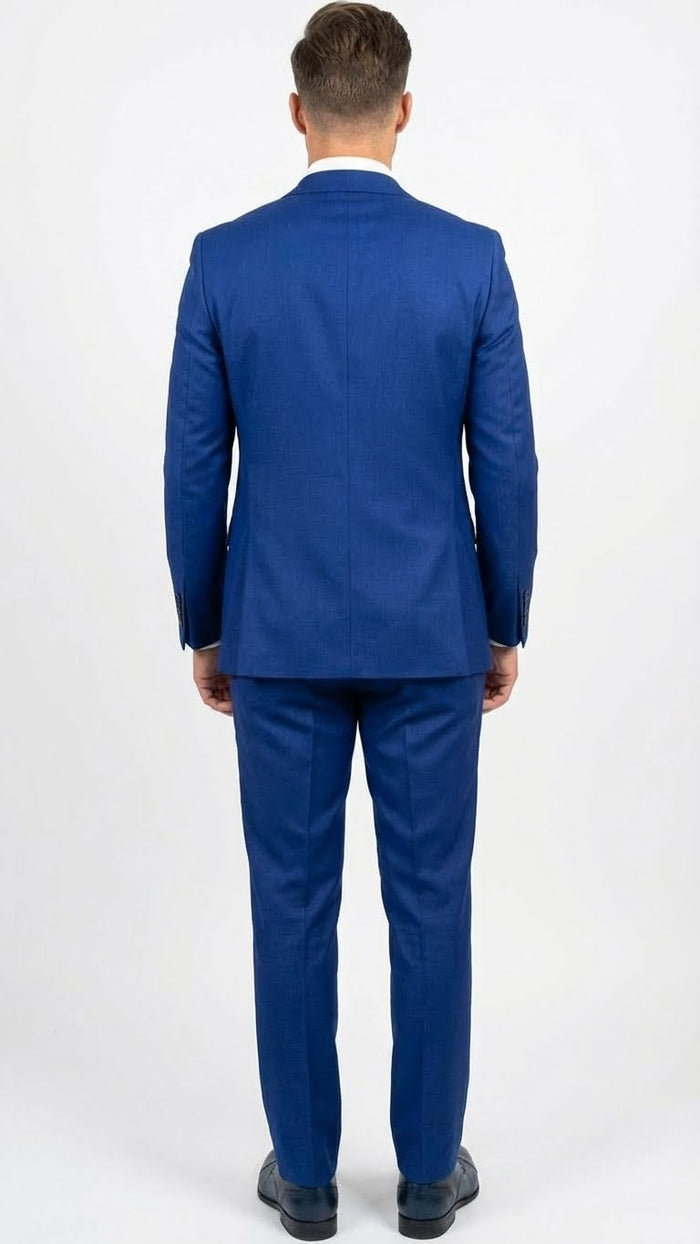 Men’s Royal Blue 3 Piece Suit Set with Vest – Formal Wedding and Party Wear Suit - Saphire Cobalt blue