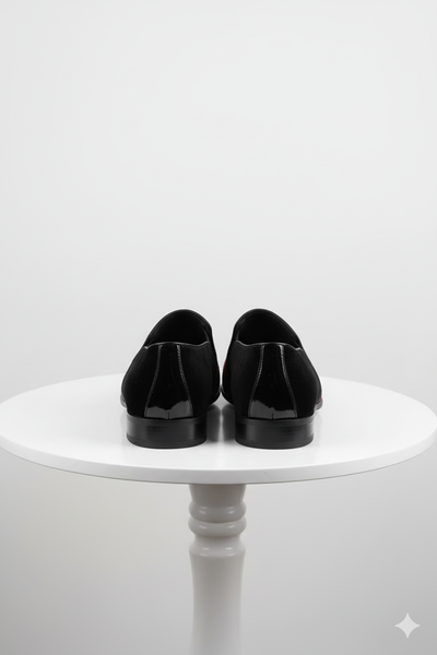 Men’s Red Glitter Tuxedo Loafers – Shiny Slip-On Dress Shoes with Black Patent Toe for Parties and Formal Events 2   - from alligatorwarehouse.com