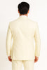 Mens Off-White Double Breasted Tuxedo Jacket with Shawl Lapel | Formal Wedding Suit in Ivory Cream Color 4   - from alligatorwarehouse.com