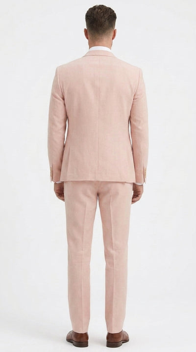 Men’s Gatsby Blush Pink Peachish Color 3-Piece Suit – Blush Pink Wedding, Prom & Vintage Formal Suit