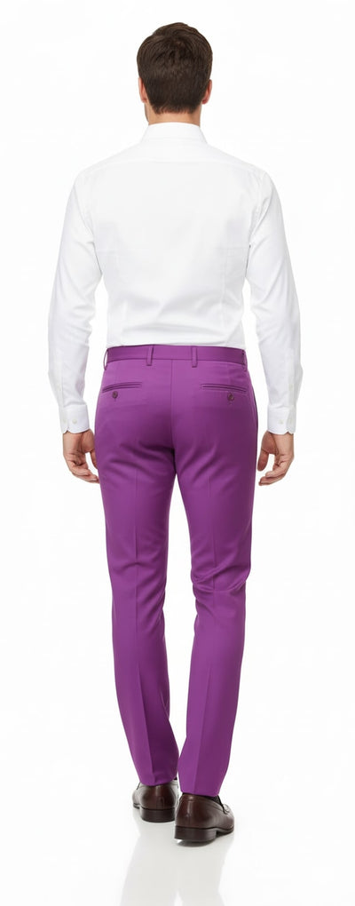 Mens Slim Fit Light Purple Dress Pants – Modern Formal Trousers for Business, Weddings and Parties 2   - from alligatorwarehouse.com