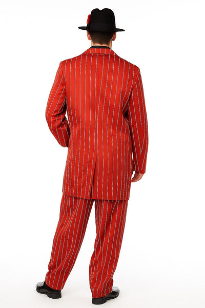 Men’s Red Pinstripe Zoot Suit – 1920s Gangster Pimp Style with Long Jacket & Matching Hat 2   - from alligatorwarehouse.com