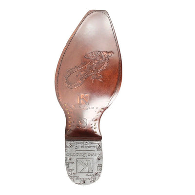 Men's King Exotic Snip Toe Teju Lizard Boots Handcrafted Brown (4940707-) 2   - from alligatorwarehouse.com