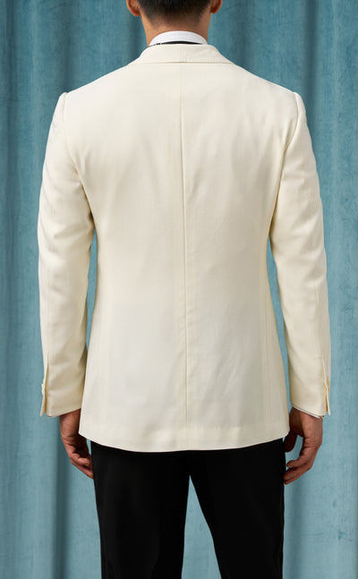 Mens Ivory Dinner Jacket  - Cream Wedding Tuxedo Jacket in Off White Blazer Shawl Collar Double breasted 2   - from alligatorwarehouse.com