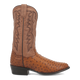 Dan Post Men's Tempe Full Quill Ostrich Round Toe Boots - Saddlebrown