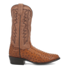 Dan Post Men's Tempe Full Quill Ostrich Round Toe Boots - Saddlebrown 2 DP2323_7_D  - from alligatorwarehouse.com
