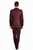 Mens Burgundy 3-Piece Suit – Burgundy Three Buttons Vested Suit - Pleated Pants Classic Fit Athletic Cut 2   - from alligatorwarehouse.com