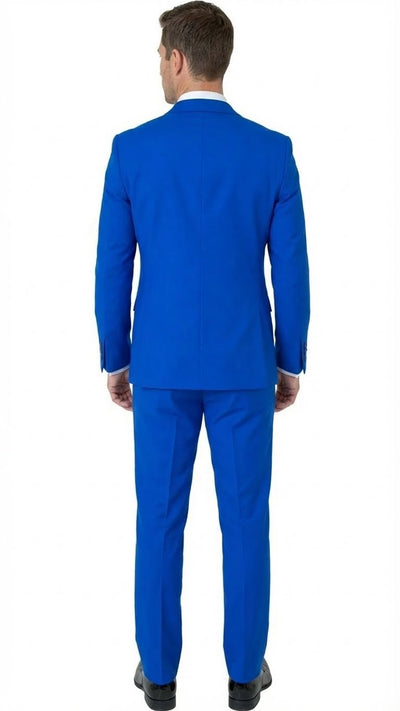 Men’s Bright Royal Blue and White lapel  Embellished Tuxedo Suit –  3-Piece Formal Wedding, Prom, and Gala Outfit 8   - from alligatorwarehouse.com