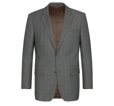 292-2 Men's Two Piece Classic Fit Windowpane Check Dress Suit 3 SO6292-2 classic suits_34S  - from alligatorwarehouse.com