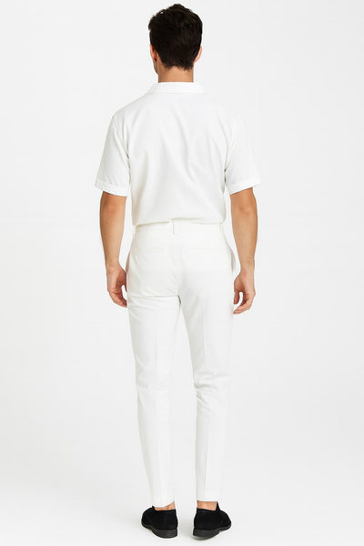 Men’s White Lace-Up Renaissance Shirt – Linen Fabric Short Sleeve Casual Pirate Peasant Top