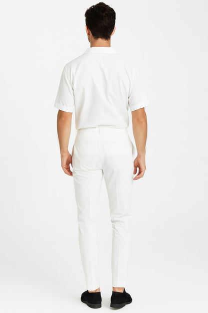 Men’s White Lace-Up Renaissance Shirt – Linen Fabric Short Sleeve Casual Pirate Peasant Top