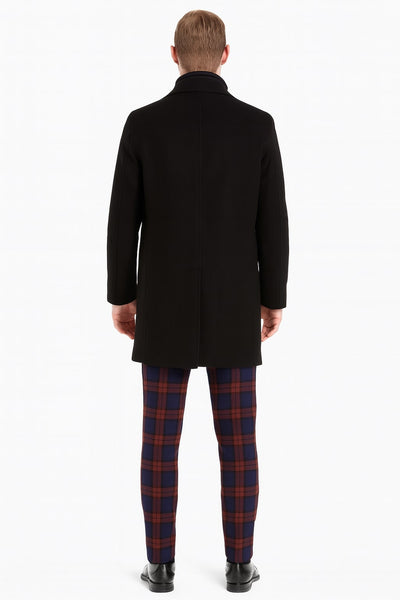 Mens Black Wool Overcoat – Classic Single-Breasted Winter Coat for Business and Formal Wear 2   - from alligatorwarehouse.com