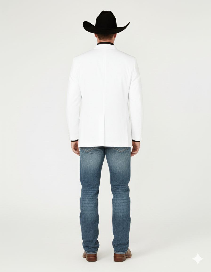 Mens White Western Blazer – Classic Cowboy Style Sport Coat for Formal - Cowboy Jacket