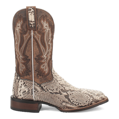 Dan Post Men's Brutus Python Snakeskin Square Toe Boots - Natural 2 DP4917_7.5_D  - from alligatorwarehouse.com