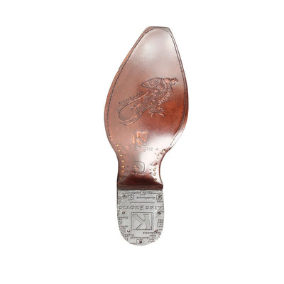 Men's King Exotic Snip Toe Teju Lizard Boots Handcrafted Burnished Cognac (494RD0757) 2   - from alligatorwarehouse.com