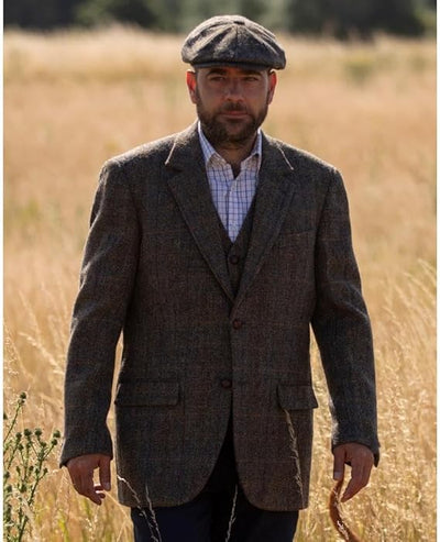 Walker and Hawkes Harris Tweed Blakemore Blazer for Men - Hand-Woven Wool Tweed Jacket with Polyester Lining, Regular Fit 2   - from alligatorwarehouse.com